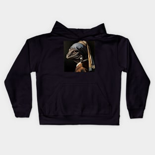 Wildlife Conservation - Pearl Earring Komodo Dragon Meme Kids Hoodie